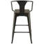 Tabourets de bar industriels (2) - noir foncé et mat, salle à manger, siège H 30 po, l 20,91 po, P 15,25 po et chaise noire