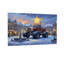 Camion de Noël sur la place de la ville enneigée-1830696843