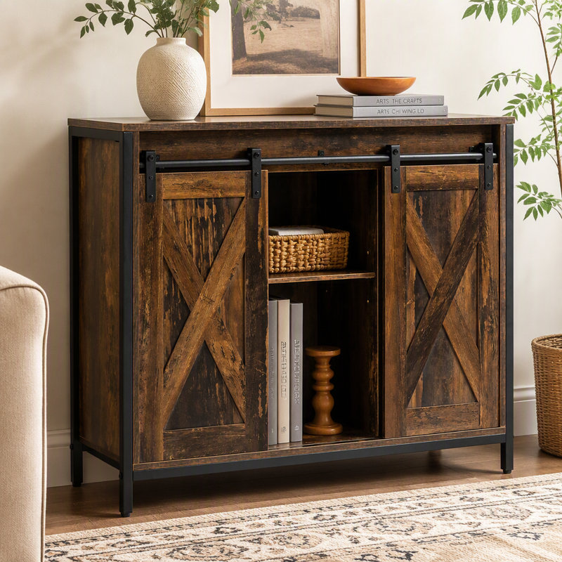Armoire industrielle, armoire buffet, armoire brun rustique