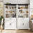 70 In Tall Bookshelf Farmhouse Bookcases With Doors And Drawer 6 Shelf Display Storage-1994626485