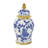 Elrene Ceramic Floral Blue Decorative Jars with Cream and Gold Accents-1111503977