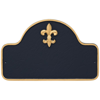 Plaque d’adresse murale sur 1 ligne fleur de lis