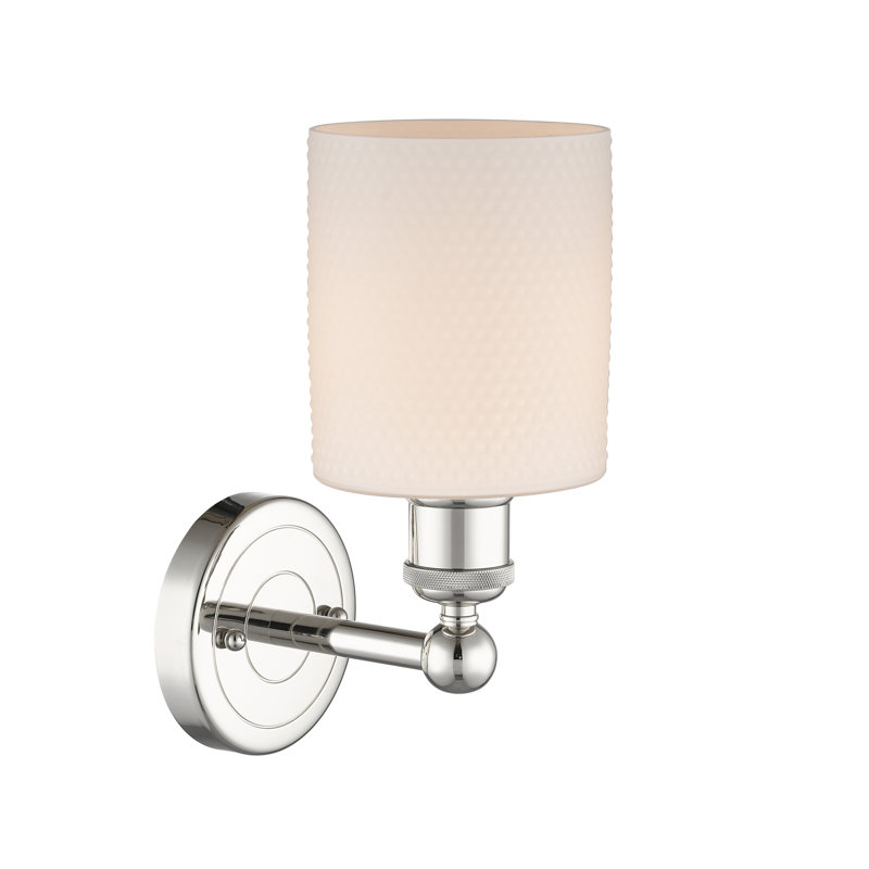 Chilchinbito Armed Sconce, Matte White, Polished Nickel
