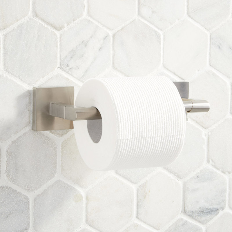 Hibiscus Wall Mounted Toilet Paper Holder, Nickel brossé