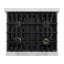 ZLINE Autograph 30" Classic Dual Fuel Range w/ White Door & Black Accents-544830565