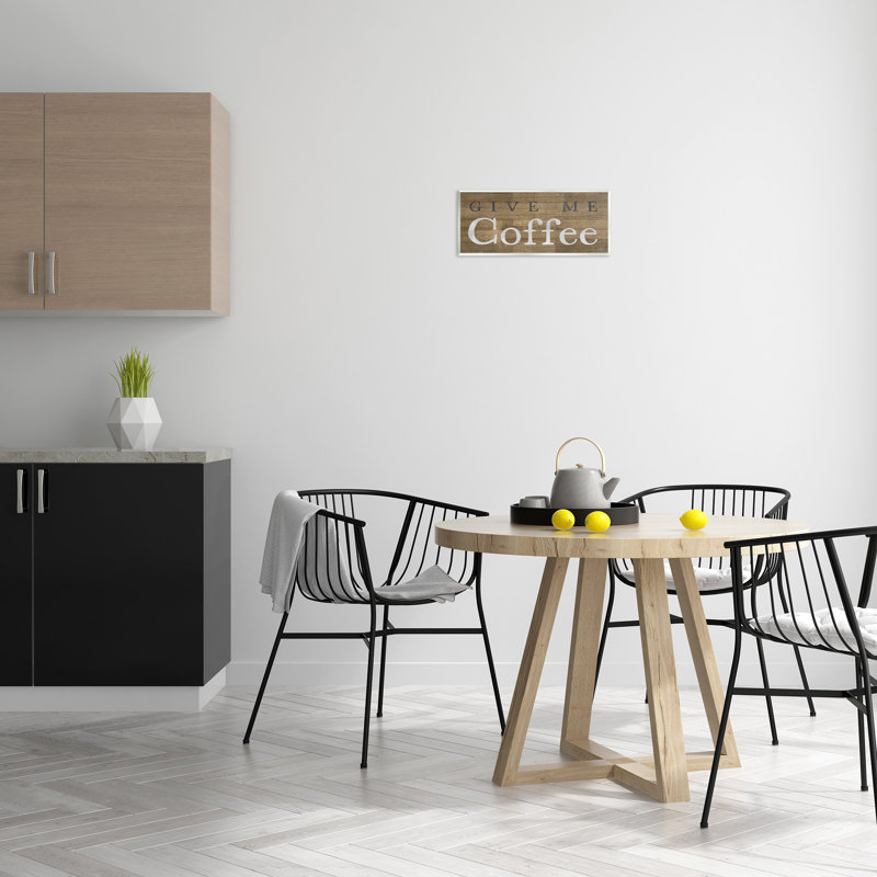 Rustique Donnez-moi du café, H 7 po x l 17 po, Toile tendue