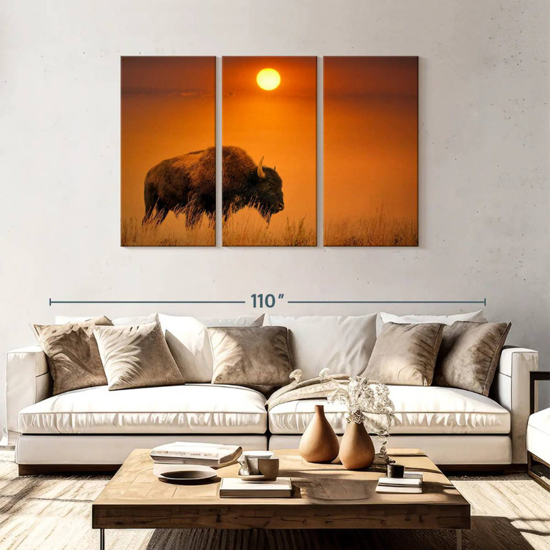Brampt Bison Sunrise, 48" H x 74" W