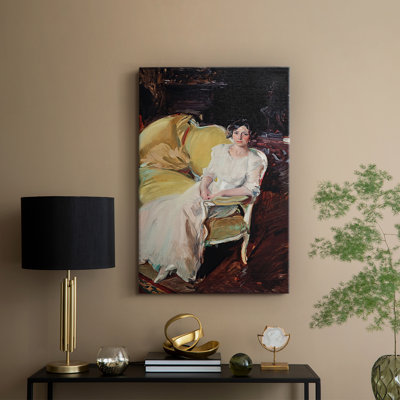 Clotilde assise sur le canapé, toile tendue par Joaquin Sorolla y Bastida
