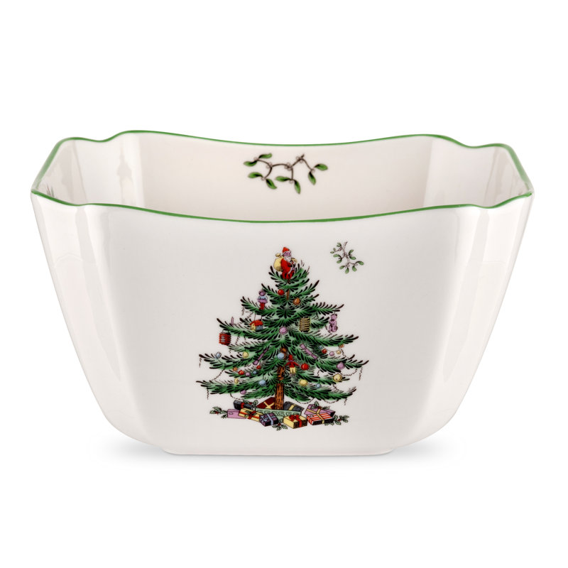 Christmas Tree SMALL SQUARE BOWL 6.75"