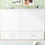 Grand lit blanc pour grand lit avec tiroir et tablette fonctionnelle, grand assemblage