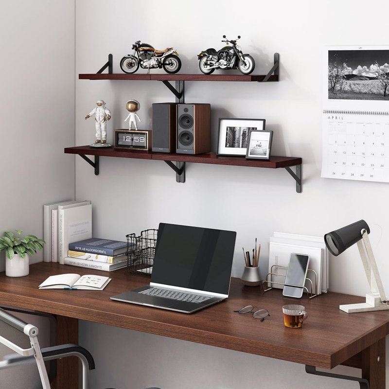 Floating Shelves for Wall, Burgundy/Black