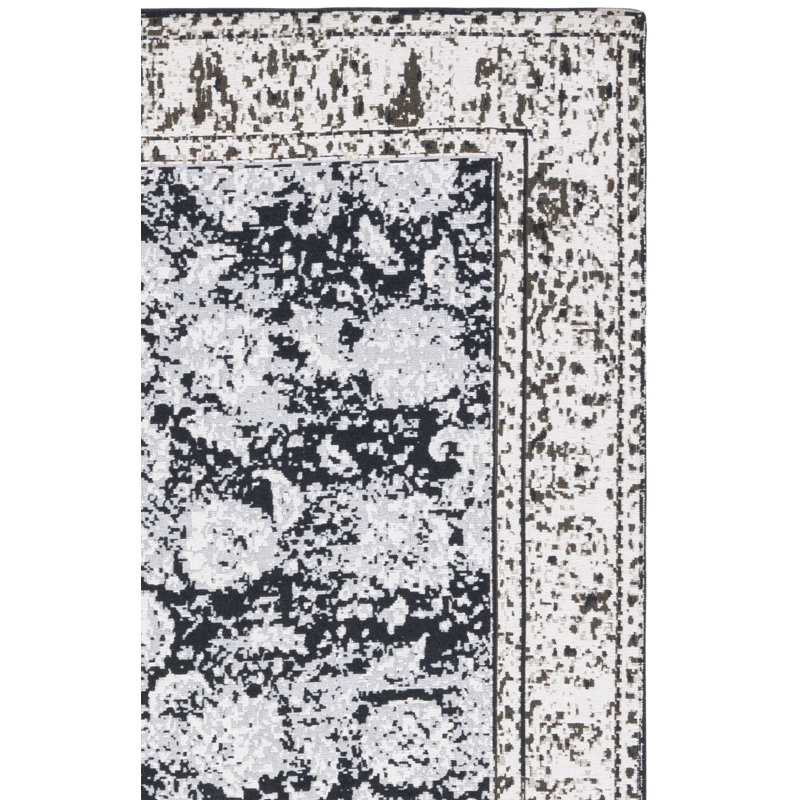 Tapis oriental gris / blanc, Tapis de couloir 2 pi x 5 pi