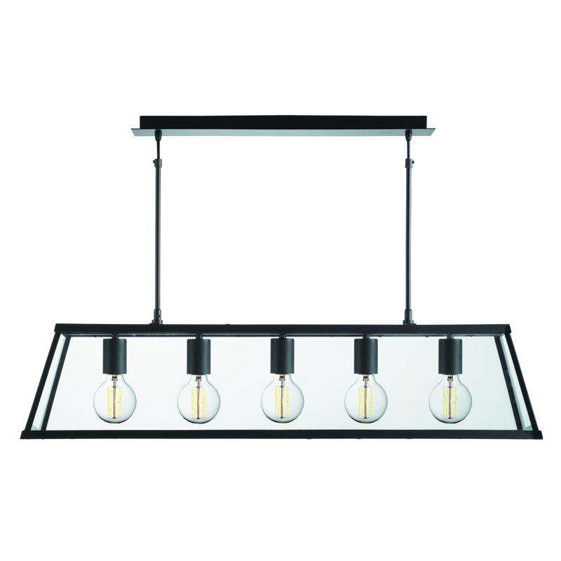 Porterville 5-Light Kitchen Island Chandelier, Black
