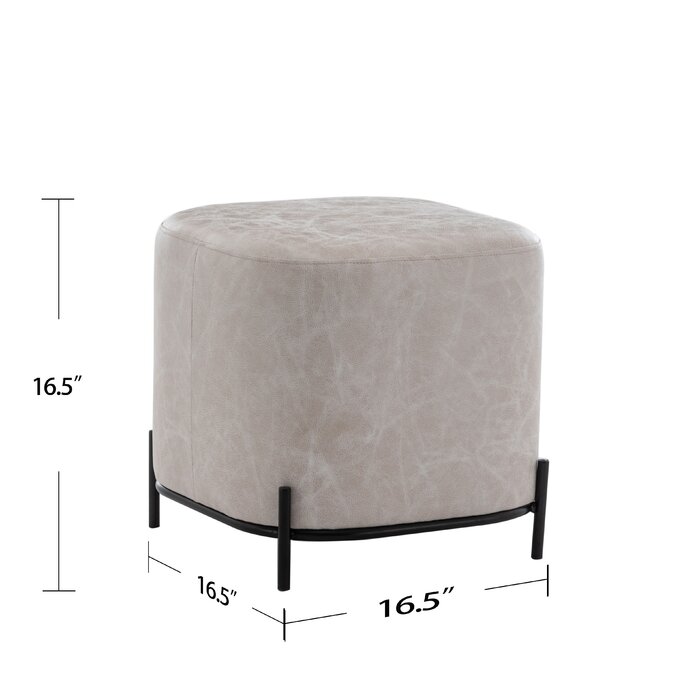 Steelside™ Gilbert 16.5'' Wide Faux Leather Square Cube Ottoman ...