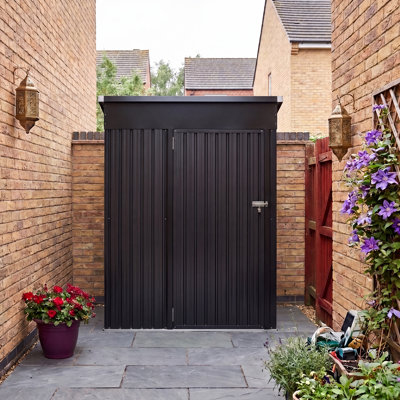 Sloping Roof Garden Shed Steel Metal Shed with Base