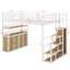 Lit mezzanine double en métal avec garde-robe de rangement-2002319326