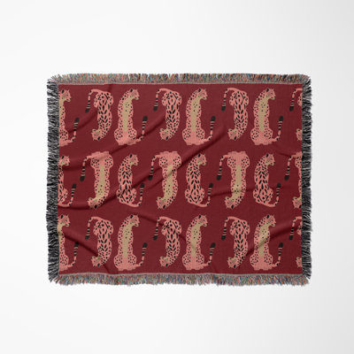 Ren Leopard Cotton Blend Blanket Throw