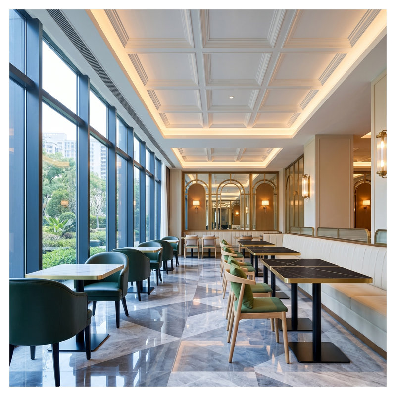 Ensemble de 2 tables de salle à manger carrées modernes avec plateau en faux marbre, base à piédestal noir et ensemble de table bistro de 24 pouces pour la cuisine et le café