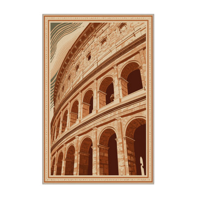 Machine Washable Orsolya Rome Colosseum Classic Oriental Rug in Brown – Beige Binding