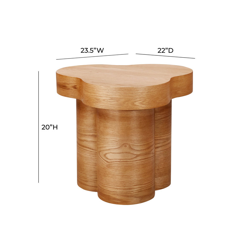 Natural Oak Abstract Shaped Accent Table