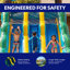 Toboggan aquatique gonflable Herokiddo Tropical Breeze de 7 m (23 pi) en vinyle marbré de qualité commerciale, à double voie, avec piscine intégrée et système de drainage, pour enfants et adultes (avec souffleur), pour l'intérieur et l'extérieur, idéal pour les fêtes d'anniversaire, location de qualité, grand gonflable, toutes saisons