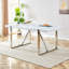 Table de salle à manger rectangulaire Modern Glam ultrabrillante avec base en métal-776336820-776336779