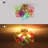 3-Light Dimmable Flush Mount Ceiling Light With Colorful Bubble Glass-1135390281