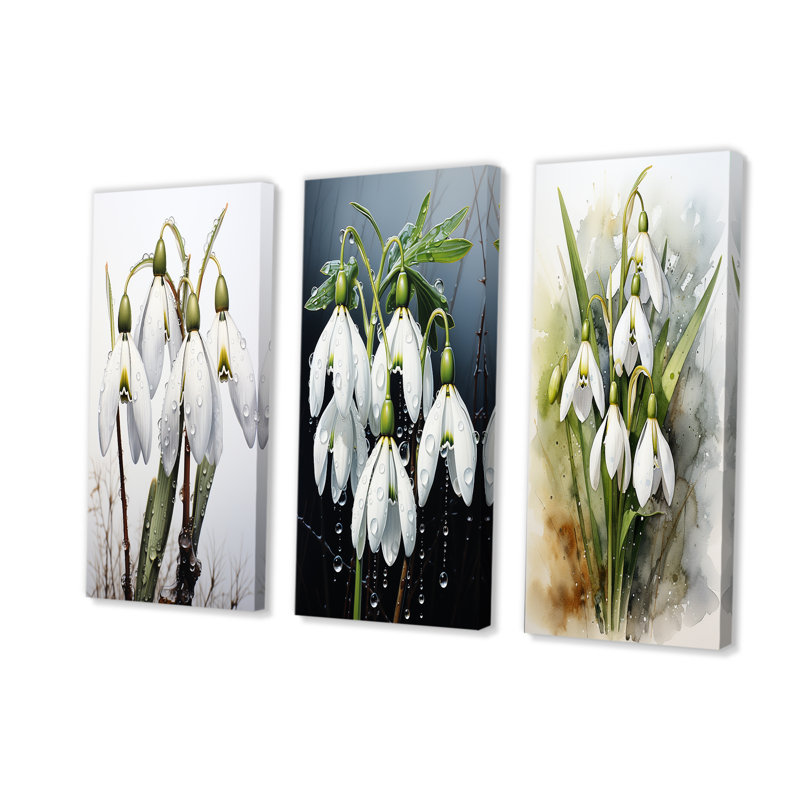 Ensemble de salon Kanisha - Snowdrops, H 40 po x l 60 po, Toile tendue