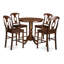 Ensemble de table de salle à manger à hauteur de comptoir 5 pièces comprenant une table ronde en bois avec piédestal et 4 chaises de salle à manger, babeurre et cerise-1549863579-1604130734-1524996436