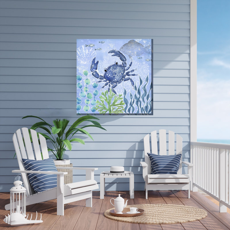 Art sur toile crabe bleu extérieur