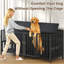 Cage pour chien 78 pouces pour 2 grands chiens moyens avec porte d'accès supérieure et bols rotatifs en acier inoxydable à 360 degrés-1855068753