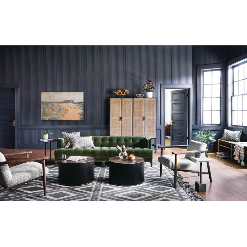 Dylan Sofa, Aspen Gray, Sapphire Olive Velvet