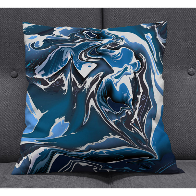 Throw Pillow With Insert, Blue Abstract 3, 20"H x 20"W