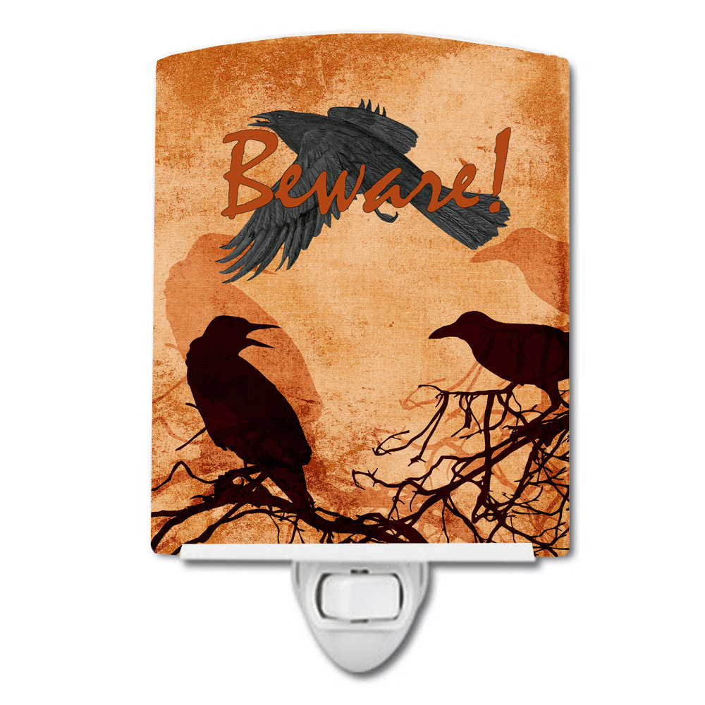 Beware of the Crows Halloween Ceramic Night Light Caroline's Treasures