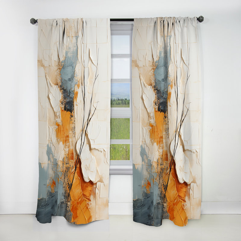 Minimalisme moderne scandinave Serenity Art - rideau naturel occultant scandinave - 1 panneau, L 52 po x L 90 po