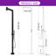 Douche extérieure autoportante en acier inoxydable 86 "avec douche à main H 86"-117443700