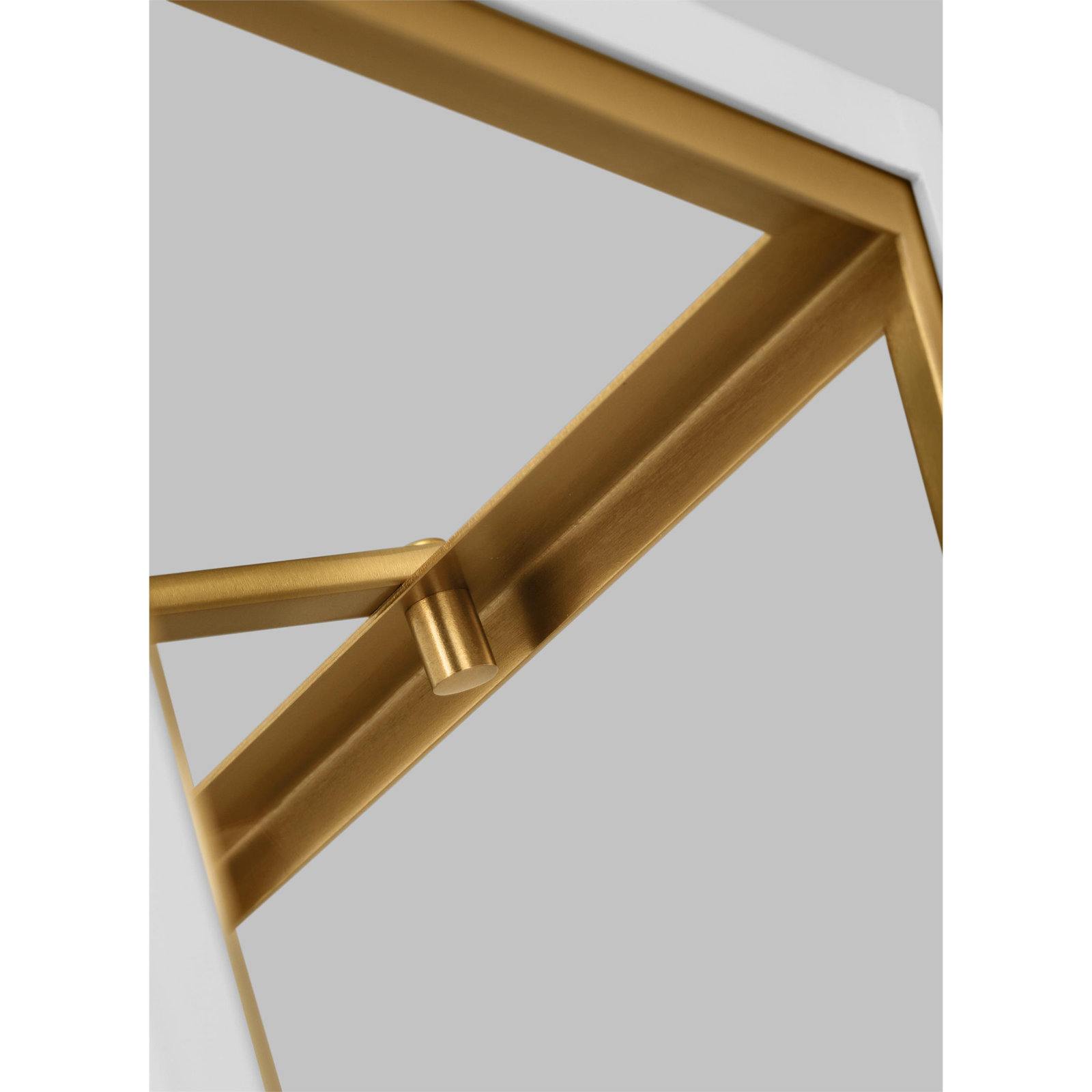 Luthien 3-Light Lantern, Matte White/Burnished Brass