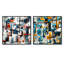 Cordai - Ensemble de 2 collages carrés à formes abstraites-101858996-101858997