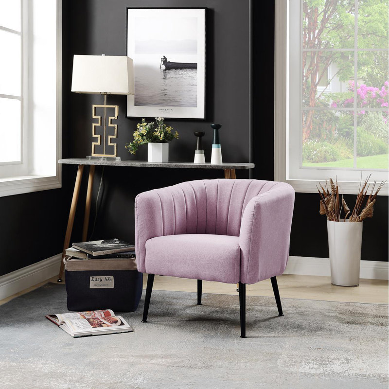 Hillcrest Upholstered Barrel Chair, Pink