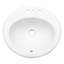 Lavabo de salle de bain ovale encastré en céramique blanc 20 po x 18 po avec 3 trous de robinet
