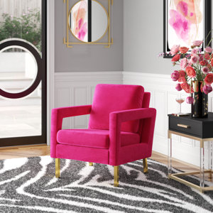 Clayne Velvet Armchair color Fushia