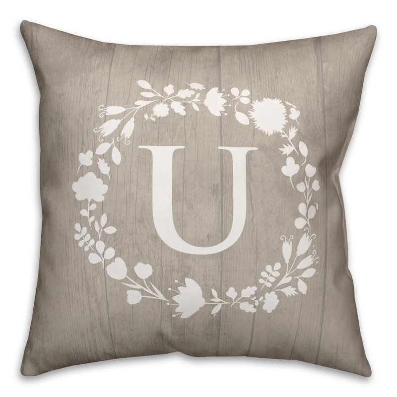 Reversible Throw Pillow, U