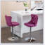 Tabourets de bar pivotants en velours avec hauteur de siège réglable, base chromée et soutien lombaire pour plus de confort et de style-421688189