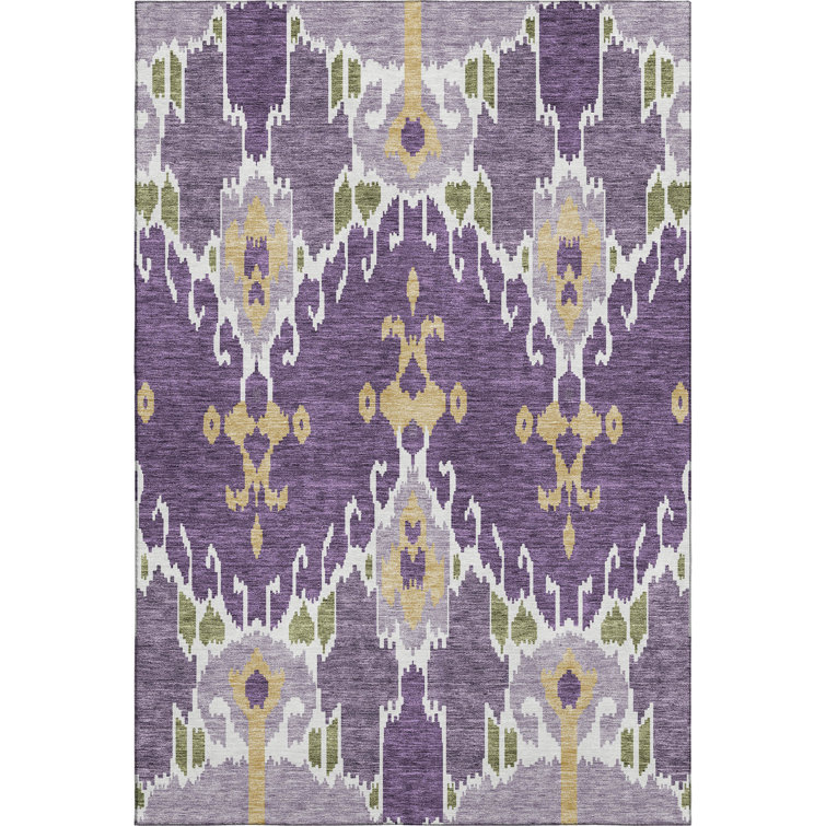 Premium Machine Washable Prisco Purple Rug