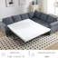 Lit en forme de L, canapé-lit modulaire 6 places, gris, avec un revêtement moelleux et un support 2 en 1, tissu de conception moderne