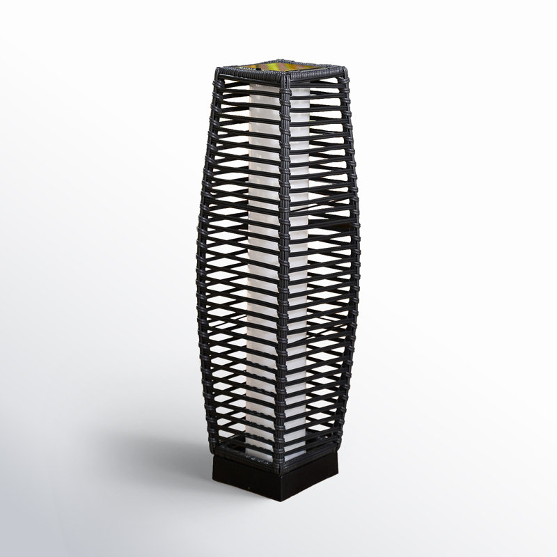 Freida Solar Powered Wicker Floor Lamp, 26.7" H x 7.8" W x7.8" D