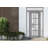 Front Exterior Prehung uPVC Metal-Plastic Door Frosted Glass Manux 8312 Grey Ash 2 Side and Top Exterior Window Office Commercial and Residential Doors Entrance Patio Garage-W12+36+12 x H80+14-Right-hand Inswing-98196184-98196185-98196182