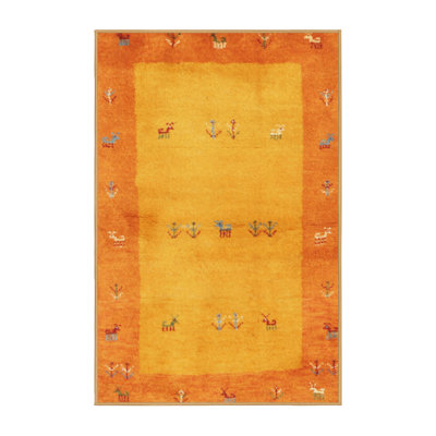 Tapis de zone jaune contemporaine Willse