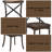 Brady Cross Back Side Chair in Dark Oak and Black (Set of 2)