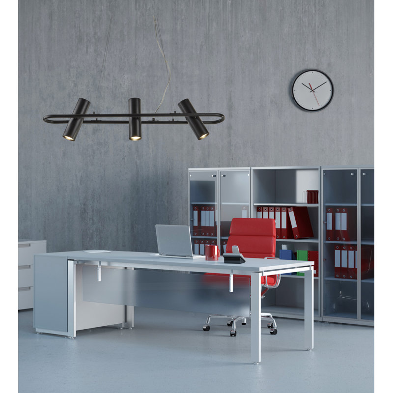 Jayson 3-Light Kitchen Island Chandelier, Black